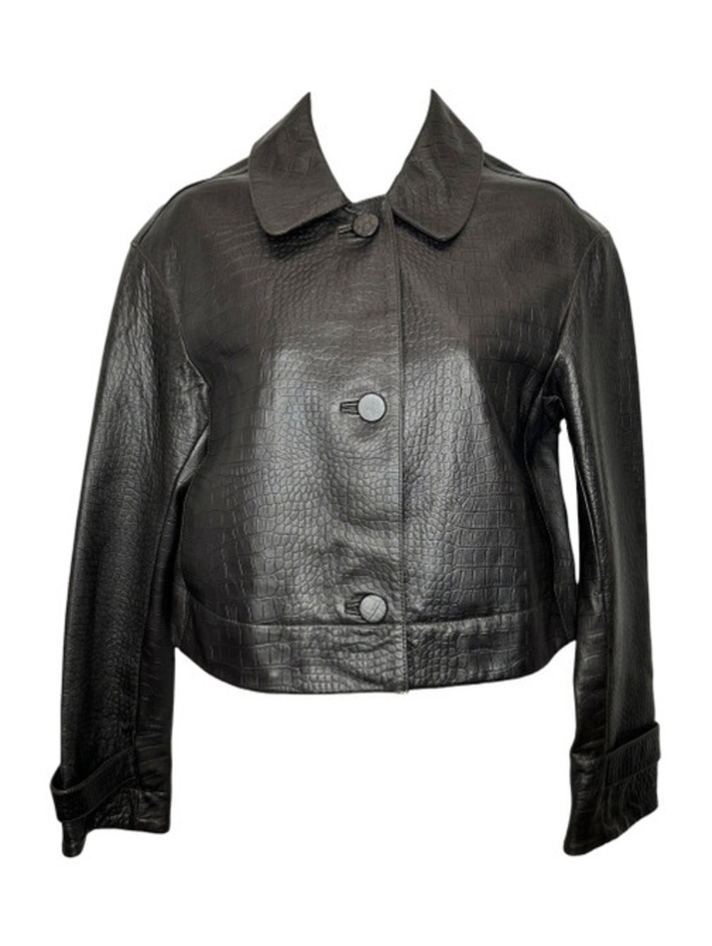 Rebecca Taylor Croc-Embossed Leather Jacket